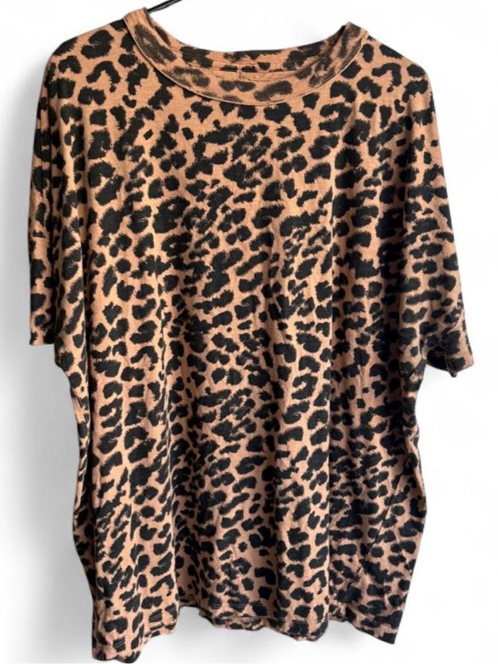 aerie Leopard Print Short Sleeve Tee in Tan and Black